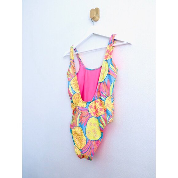 NEW! Chubbies One Piece Swimsuit Neon Pineapple Retro Yellow Women's SZ XS - Picture 13 of 14